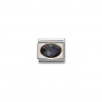 Nomination - Composable Classic Faceted Cubic Zirconia, Stainless Steel and 18ct. Gold (011, Black)