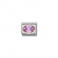Nomination - Composable Classic Faceted Cubic Zirconia, Stainless Steel and 18ct. Gold (003, Pink)