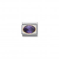 Nomination - Composable Classic Faceted Cubic Zirconia, Stainless Steel and 18ct. Gold (001, Purple)