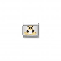 Nomination - Composable Classic Earth Animals in Stainless Steel With Enamel and 18ct. Gold (39, Panda)