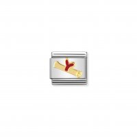 Nomination - Composable Classic Back to School in Stainless Steel With Enamel and 18ct. (03, Diploma)