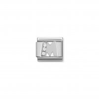 Nomination - Composable Classic Alphabet Stainless Steel, Cubic Zirconia and 925 Silver (13, M)