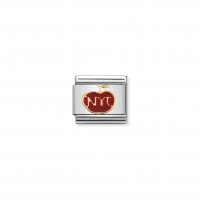 Nomination - Composable Classic 1 Fun in Stainless Steel With Enamel and 18ct. Gold (19, The Big Apple (NY)