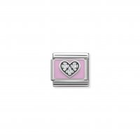 Nomination - Composable CL Symbols Stainless Steel, Enamel, Cubic Zirconia and 925 Silver (06, CZ Heart Pink)