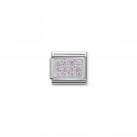 Nomination - Composable CL PavÃ© in Stainless Steel, Cubic Zirconia and 925 Silver (06, Pink CZ)