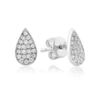 Waterford - C/Z Set, Silver Pear Earrings