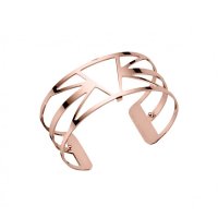 Les Georgettes Paris - Brass With Rose Gold Plating Shiny Pattern Cuff, Size 25mm
