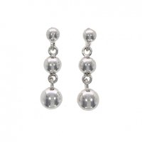Guest and Philips - 9ct White Gold Ball Drop Earrings - 10-07-0107