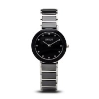 Bering - Ladies Ceramic, Ceramic and Stainless Steel, Silver and Black Watch - 11429-742