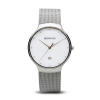 Bering - Unisex Classic, Yellow Gold Plated Stainless Steel Milanese Strap Watch - 13338-001