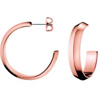 Calvin Klein - E-Ring Shape, Stainless Steel, Rose Gold Plated Earrings - KJ4TPE100100