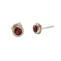 Banyan - Ruby Set, Sterling Silver Stud Earrings