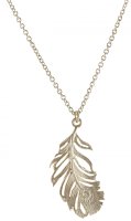 Alex Monroe - PEACOCK FEATHER, Sterling Silver Necklace PCN7-S