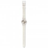 Swatch - Silver Glistar Too, Plastic/Silicone - Quartz Watch, Size 25mm LK343E