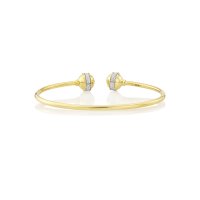 Mark Milton - Cubic Zirconia Set, Yellow Gold - - 9ct Glitter Ball Bangle