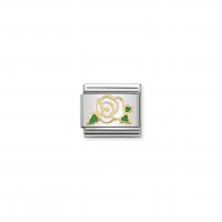 Nomination - Stainless Steel White Rose Charm