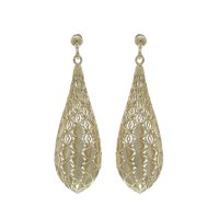 Guest and Philips - Yellow Gold 9ct Openwork Torpedo Drop Earrings - 10-02-190