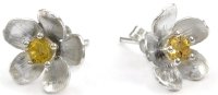 Alex Monroe - Citrine Buttercup, Sterling Silver Earrings FFE10-S