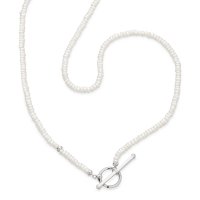 Kit Heath - Revival Astoria, Pearl Set, Sterling Silver - T-Bar Necklace, Size 18" 90435FP