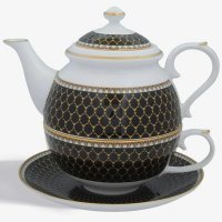 Halcyon Days - Antler Trellis Tea For One, China Pot & Cup BCGAT02TOG