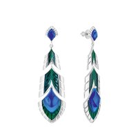 Lalique - Paon, Glass/Crystal Earrings 10736900