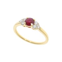 Guest and Philips - 18ct Ruby & Diamond Brilliant Cut Tr?Ã?©foil Claw Set Ring - 02-21-142