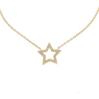 Guest and Philips - 18ct Diamond Open Star Pendant & Chain - 12-47-117
