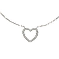 Guest and Philips - Diamond 0.10ct Set, White Gold - - 18ct Heart Necklace - 12-47-131