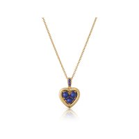 Links of London - Open Heart, Lapis Set, Yellow Gold Plated - - Necklace - 5020-3968