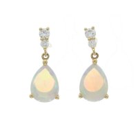 Guest and Philips - 18ct Opal & Diamond Pear Shape Drop Earrings - 03-16-188
