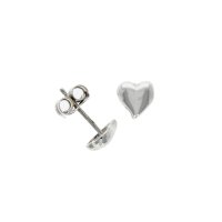 Guest and Philips - White Gold 9ct Heart Earrings 10-06-176