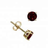 Guest and Philips - 9ct Garnet 5mm Round Claw Set Earrings - 03-20-223
