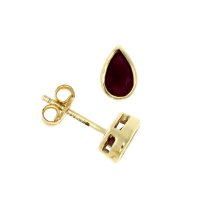 Guest and Philips - Ruby Set, Yellow Gold  9ct Pear Shaped Studs - 03-20-349