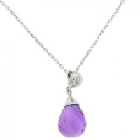 Guest and Philips - Amethyst Set, White Gold - - 9ct Drop Pendant - 12-67-003