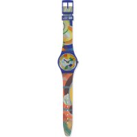 Swatch - Carousel by Robert Delaunay, Plastic/Silicone - Quartz Watch, Size 34mm GZ712