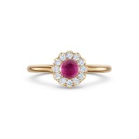 Andrew Geoghegan - Cannelé Cabachon, Ruby and Diamond - 18ct Twist Cocktail Ring, Size 4.5mm AG6418