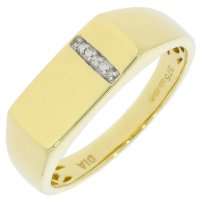 Guest and Philips - 9CT, Diamond Set, Yellow Gold - Signet Ring, Size X 88007