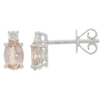 Guest and Philips - 9CT, Diamond and Morganiite Set, White Gold - Stud Earrings 09EASG87173