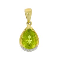 Guest and Philips - 9ct, Peridot and Diamonds Set, Yellow Gold - Pendant 85313