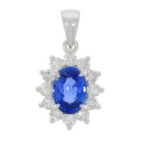 Guest and Philips - 36pt 12Stone Diamond and Ceylon Sapphire Set, Platinum - Pendant PLCIDG86613