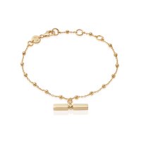 Daisy - Yellow Gold Plated Stacked T-Bar Bracelet BRB8002-GP