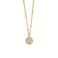 Daisy - Healing Stone, Rose Quartz Set, Yellow Gold Plated - Bobble Necklace HN1005-GP HN1005-GP