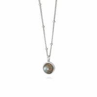 Daisy - Healing Stone, Labrodorite Set, Sterling Silver - Bobble Necklace HN1007-SLV