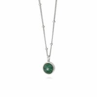 Daisy - Healing Stone, Green Aventurine Set, Sterling Silver - Bobble Necklace HN1001-SLV