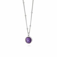 Daisy - Healing Stone, Amethyst Set, Sterling Silver - Bobble Necklace HN1002-SLV