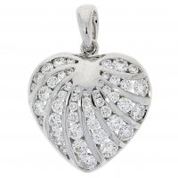 Guest and Philips - Diamond 1.24ct Set, White Gold - 18ct Heart Pendant D1853