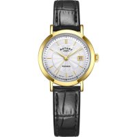 Rotary - Windsor, Yellow Gold Plated - Leather - Quartz Watch, Size 27mm LS05423-70