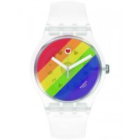 Swatch - Striped Fierce, Plastic/Silicone - Quartz Watch, Size 41mm SO29K701