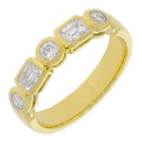 Guest and Philips - D 75pt 5st EC Rnd RO Set, Yellow Gold - 18ct Ring 18RIDI82450