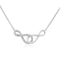 Guest and Philips - 0.08ct Diamond Set, White Gold - - 9ct Infinity Necklace, Size 22cm - 2V82WD